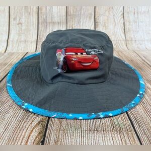 Cars 3 Disney Pixar Lightning McQueen Blue Grey Bucket Sun Hat Kids Child